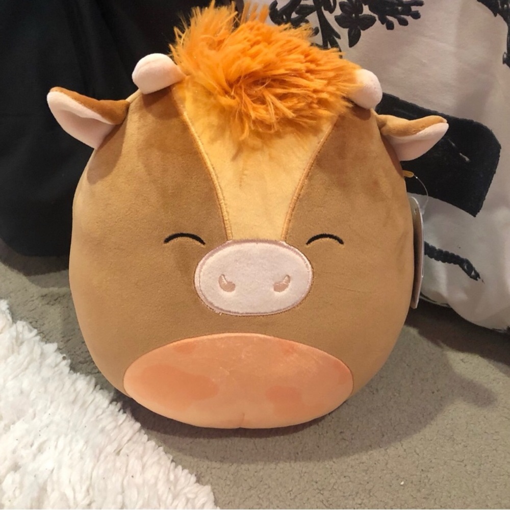Squishmallow Quinick Cow 10” Orange Brown‎